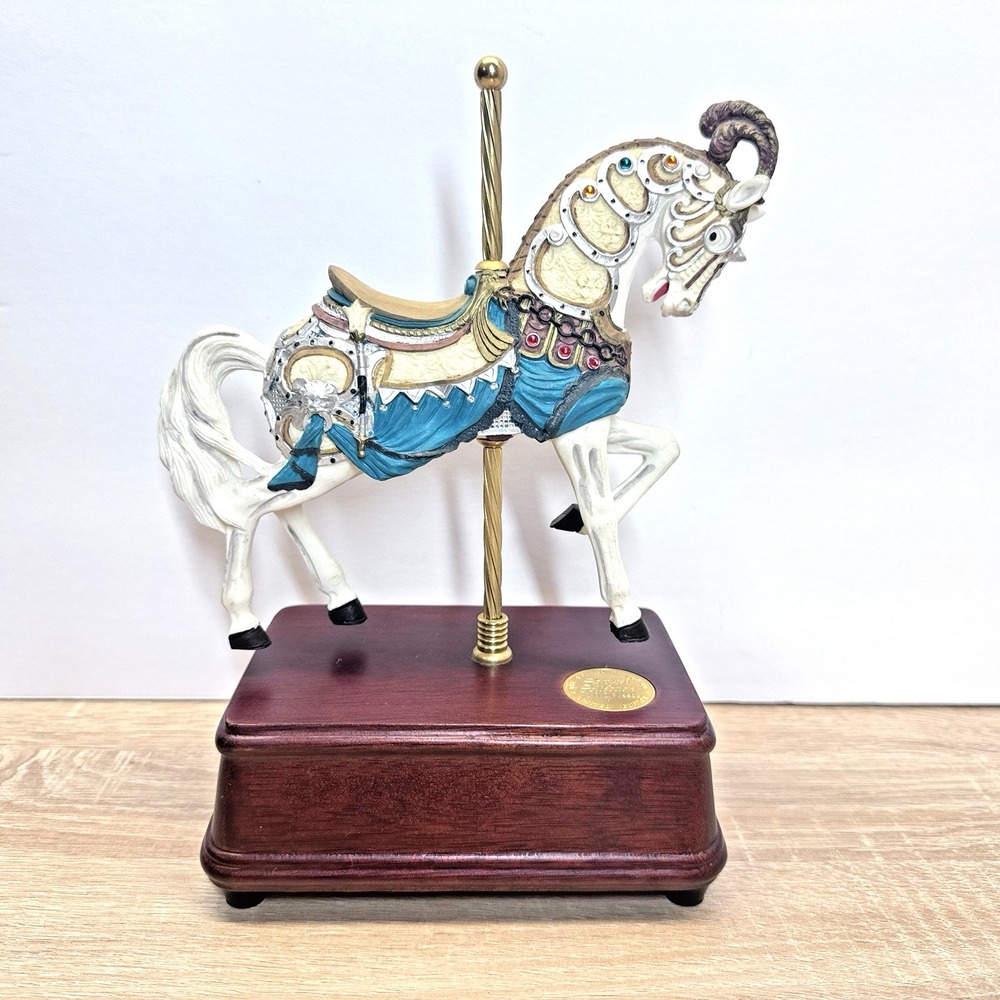 San Francisco Music Box Company Carousel Horse Music Box Figurine Wood Base